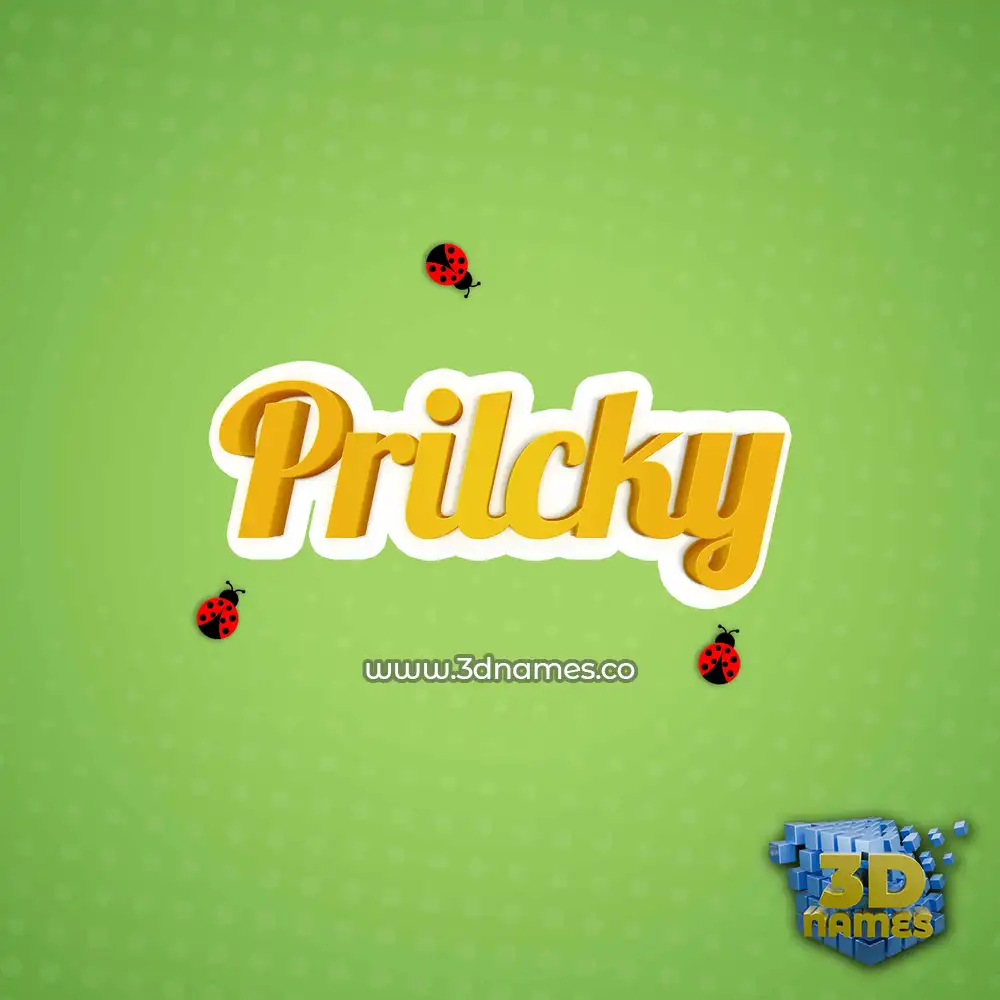 prilcky in Ladybugs style - 3D name wallpaper