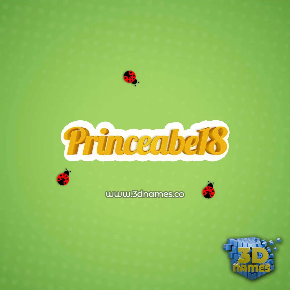 princeabe18 in Ladybugs style - 3D name wallpaper