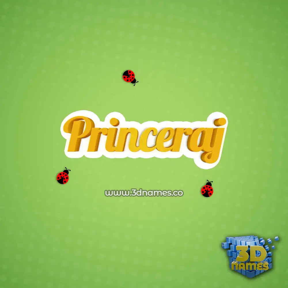 princeraj in Ladybugs style - 3D name wallpaper