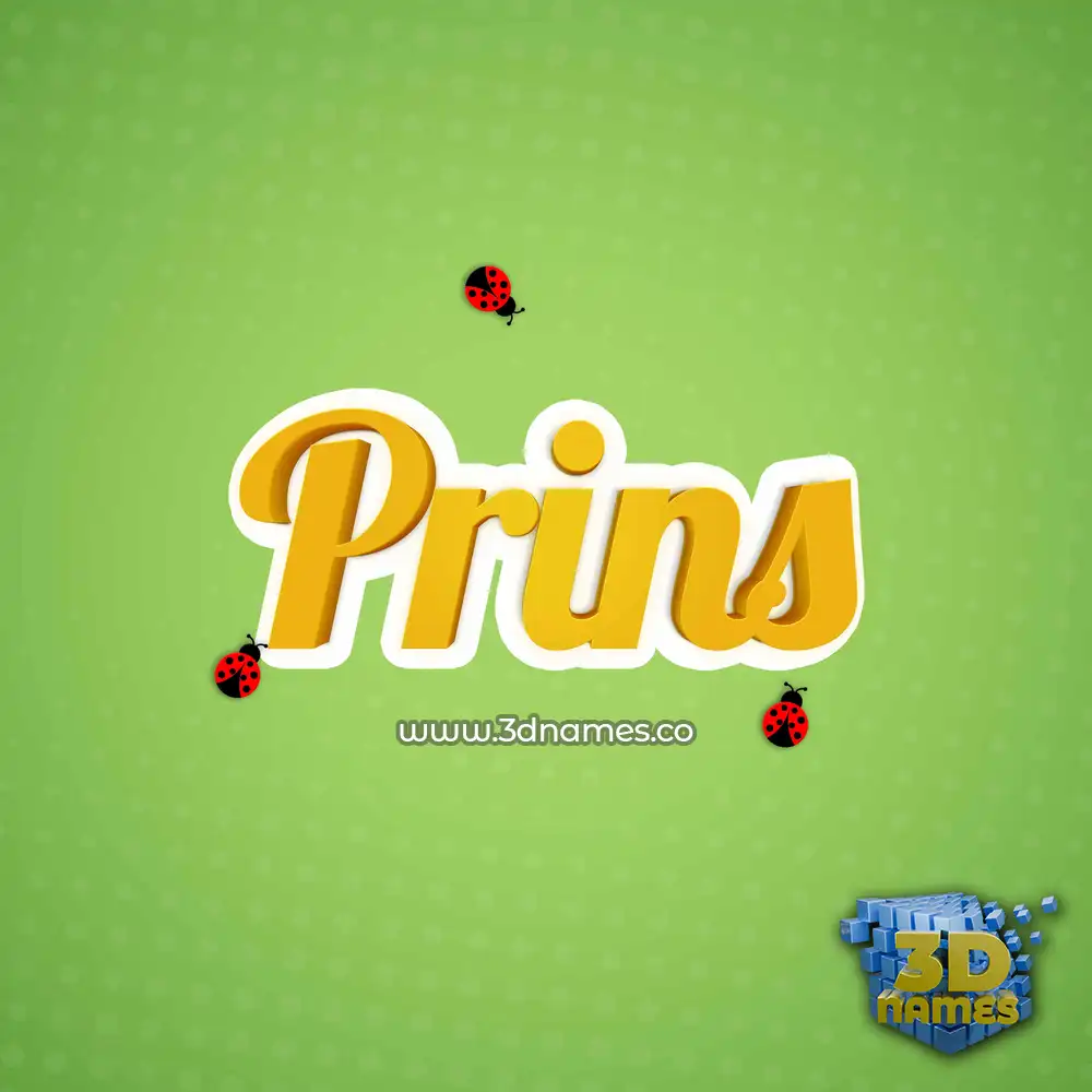prins in Ladybugs style - 3D name wallpaper