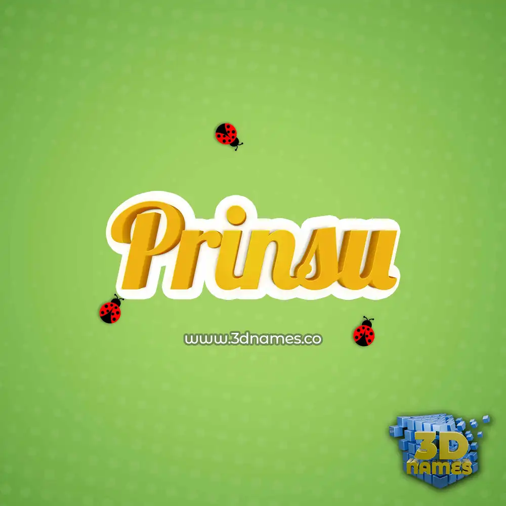 prinsu in Ladybugs style - 3D name wallpaper