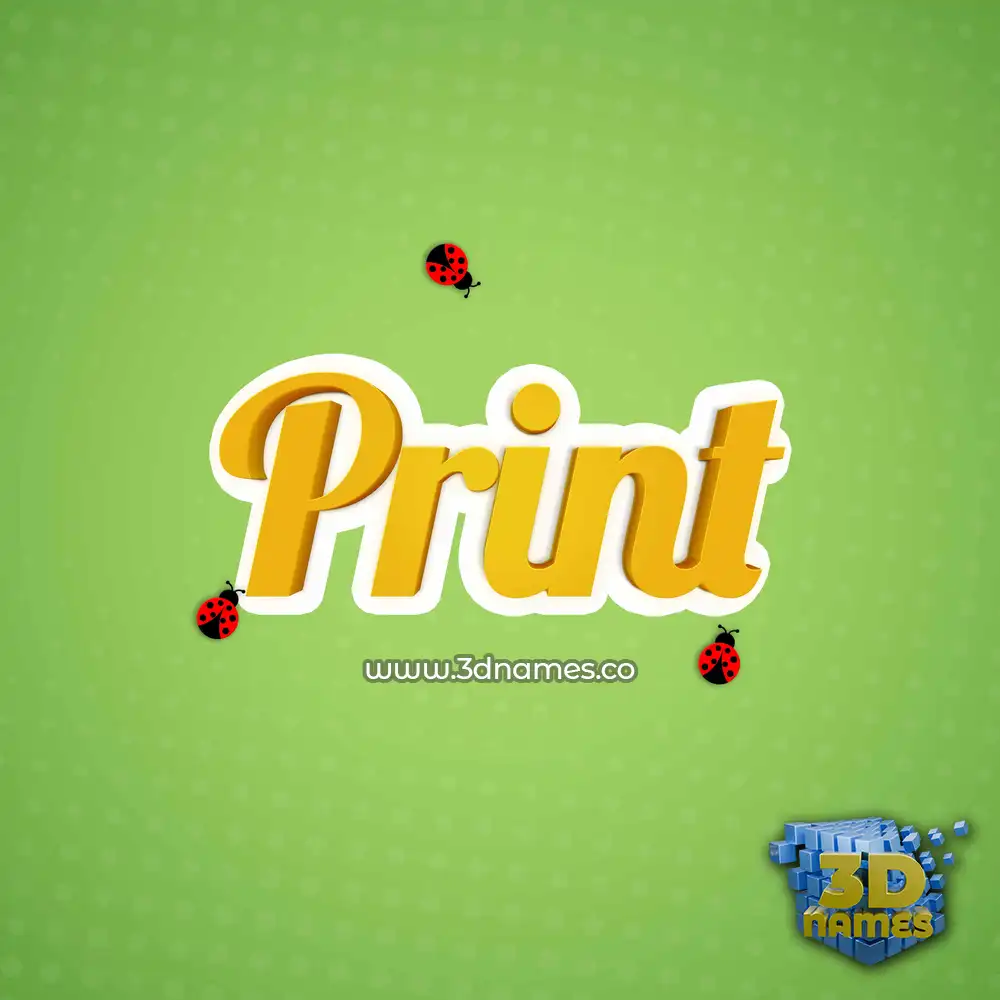 print in Ladybugs style - 3D name wallpaper
