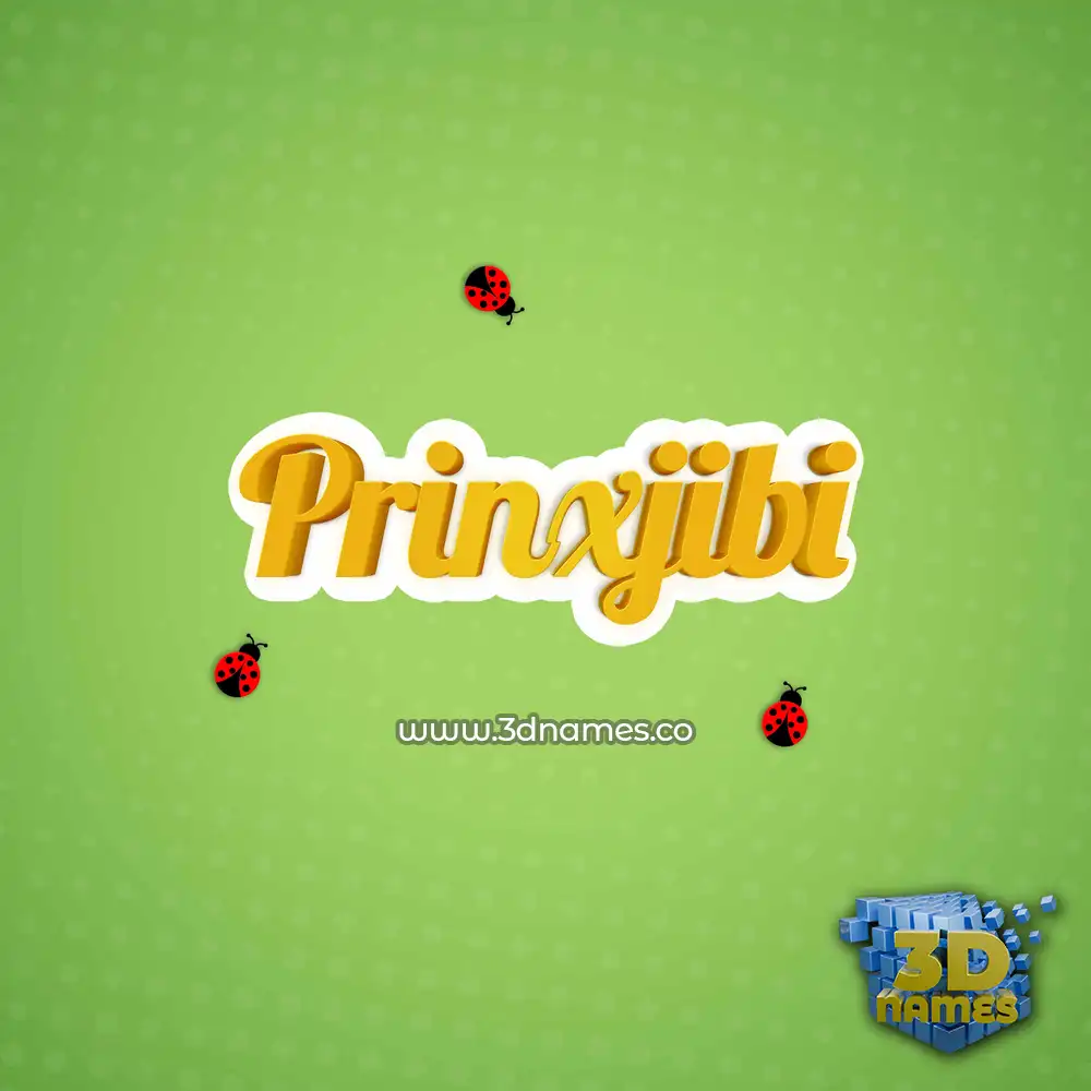 prinxjibi in Ladybugs style - 3D name wallpaper