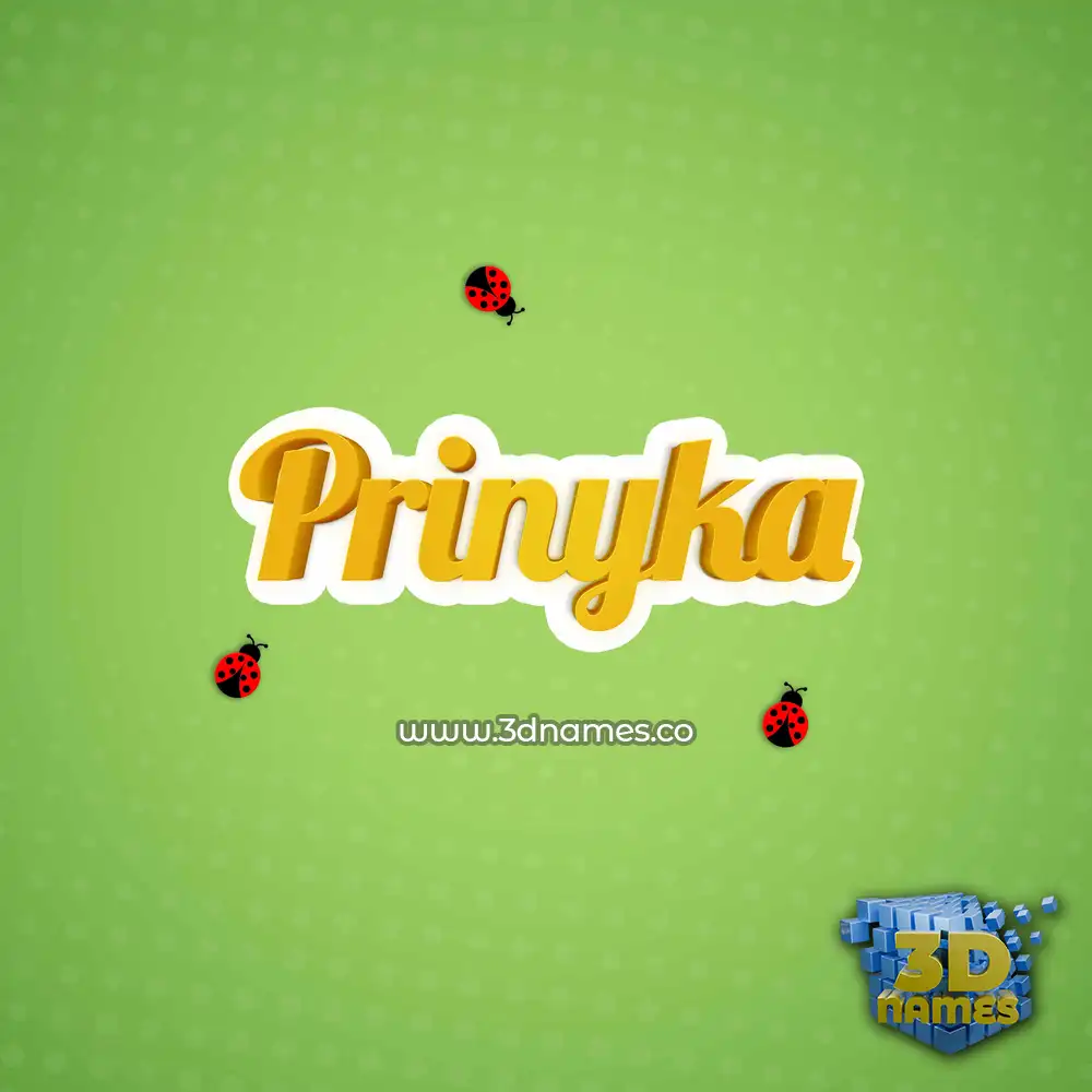 prinyka in Ladybugs style - 3D name wallpaper
