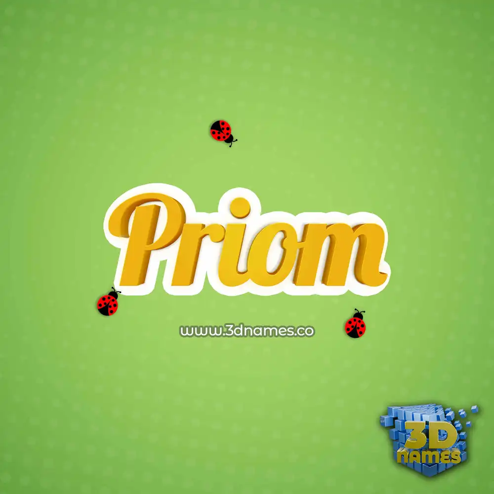 priom in Ladybugs style - 3D name wallpaper