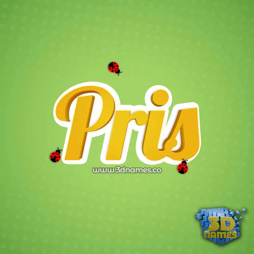pris in Ladybugs style - 3D name wallpaper