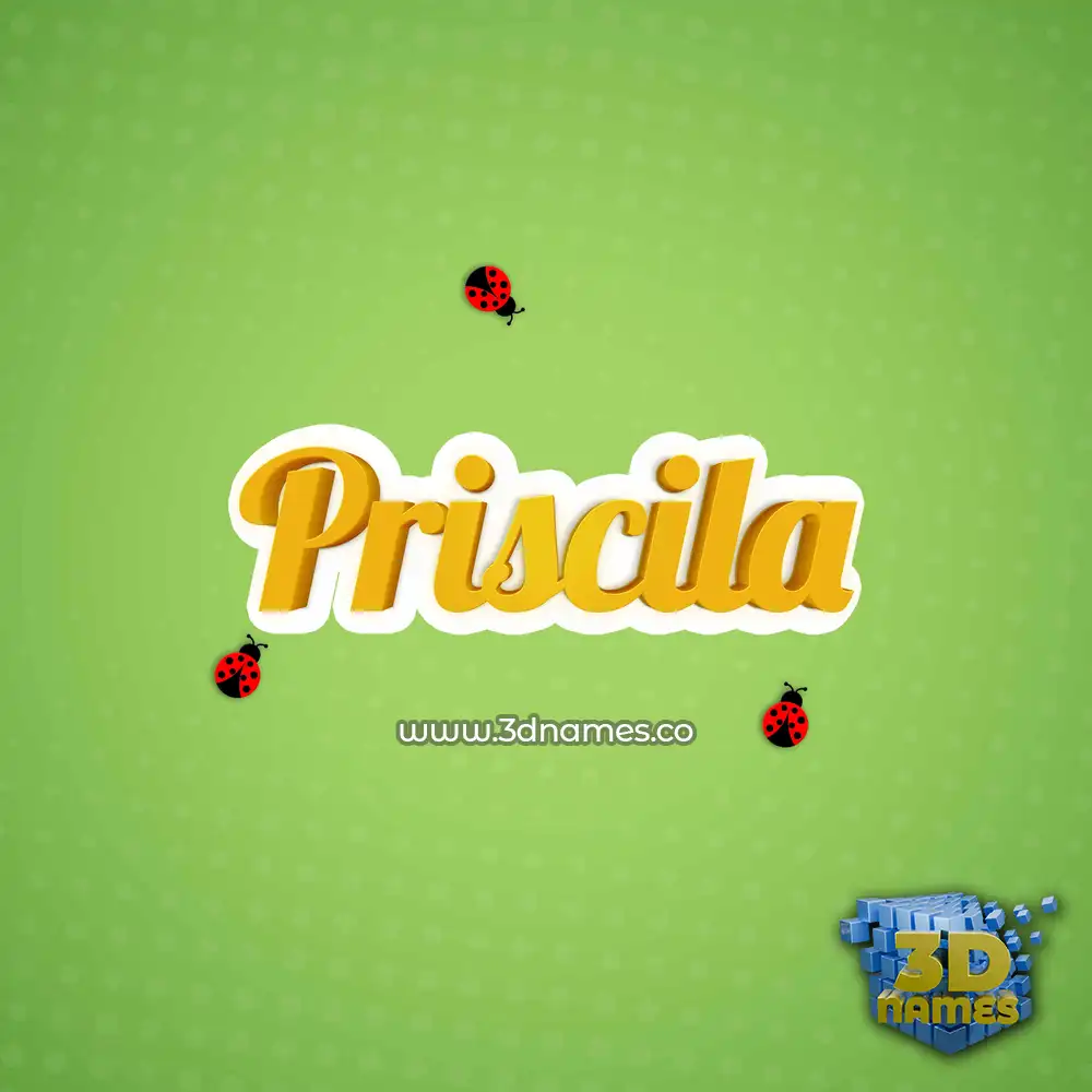 priscila in Ladybugs style - 3D name wallpaper