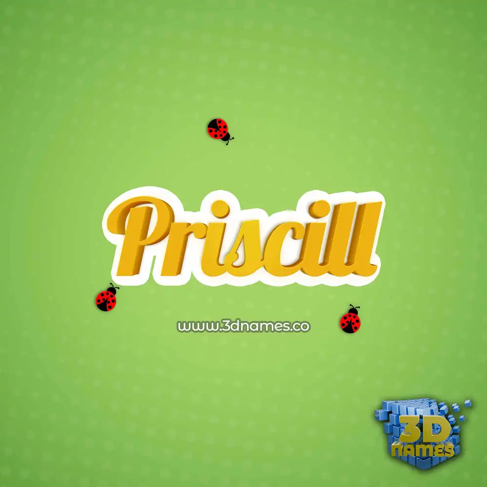 priscill in Ladybugs style - 3D name wallpaper