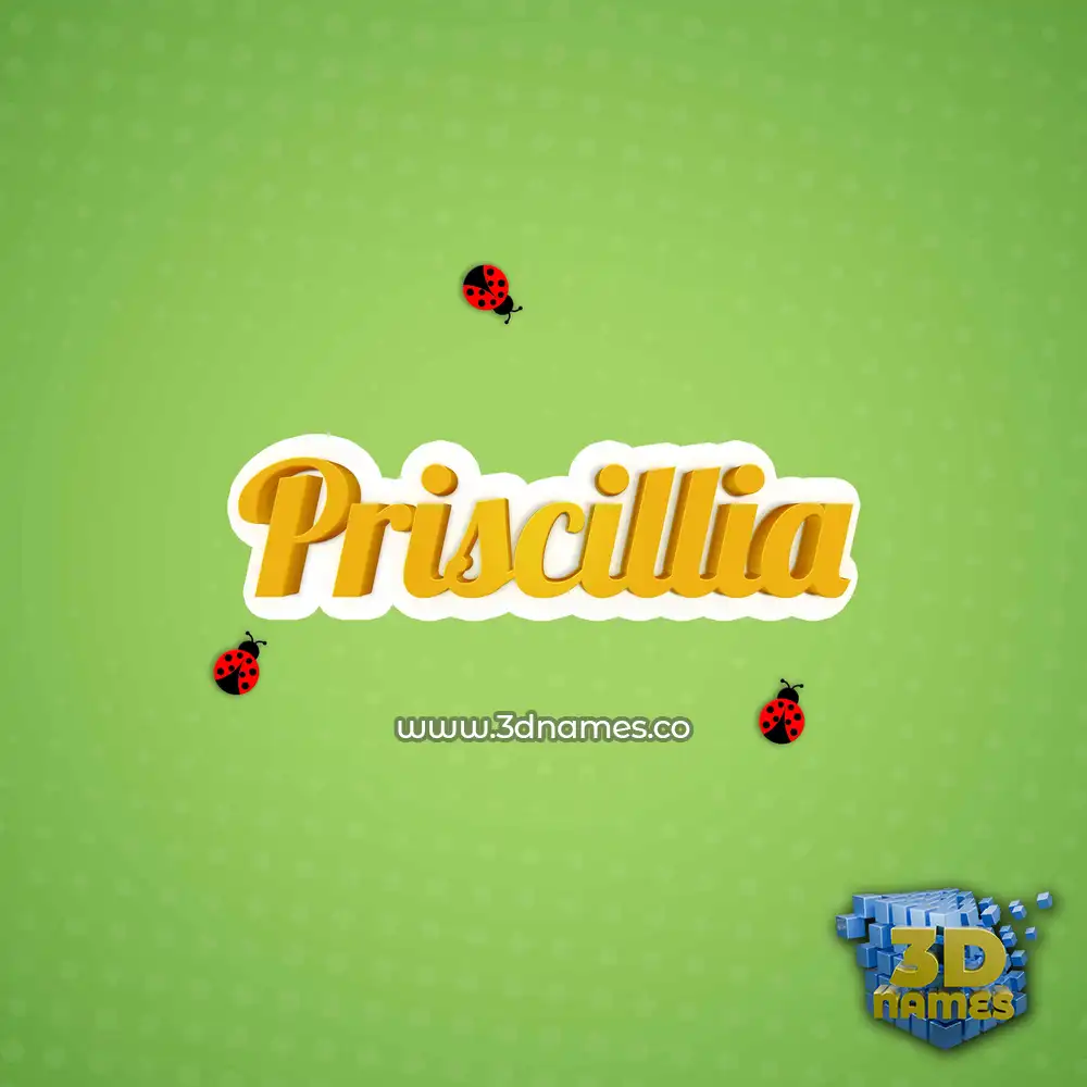 priscillia in Ladybugs style - 3D name wallpaper
