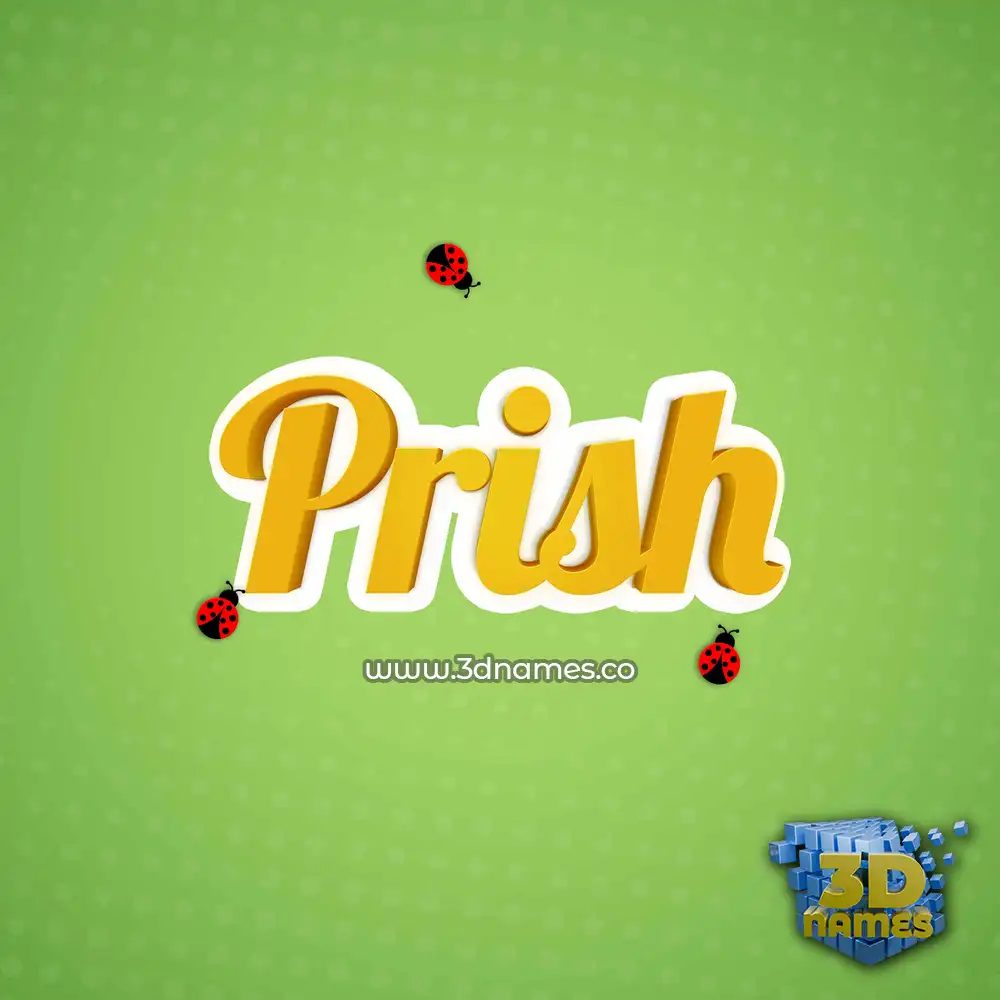 prish in Ladybugs style - 3D name wallpaper