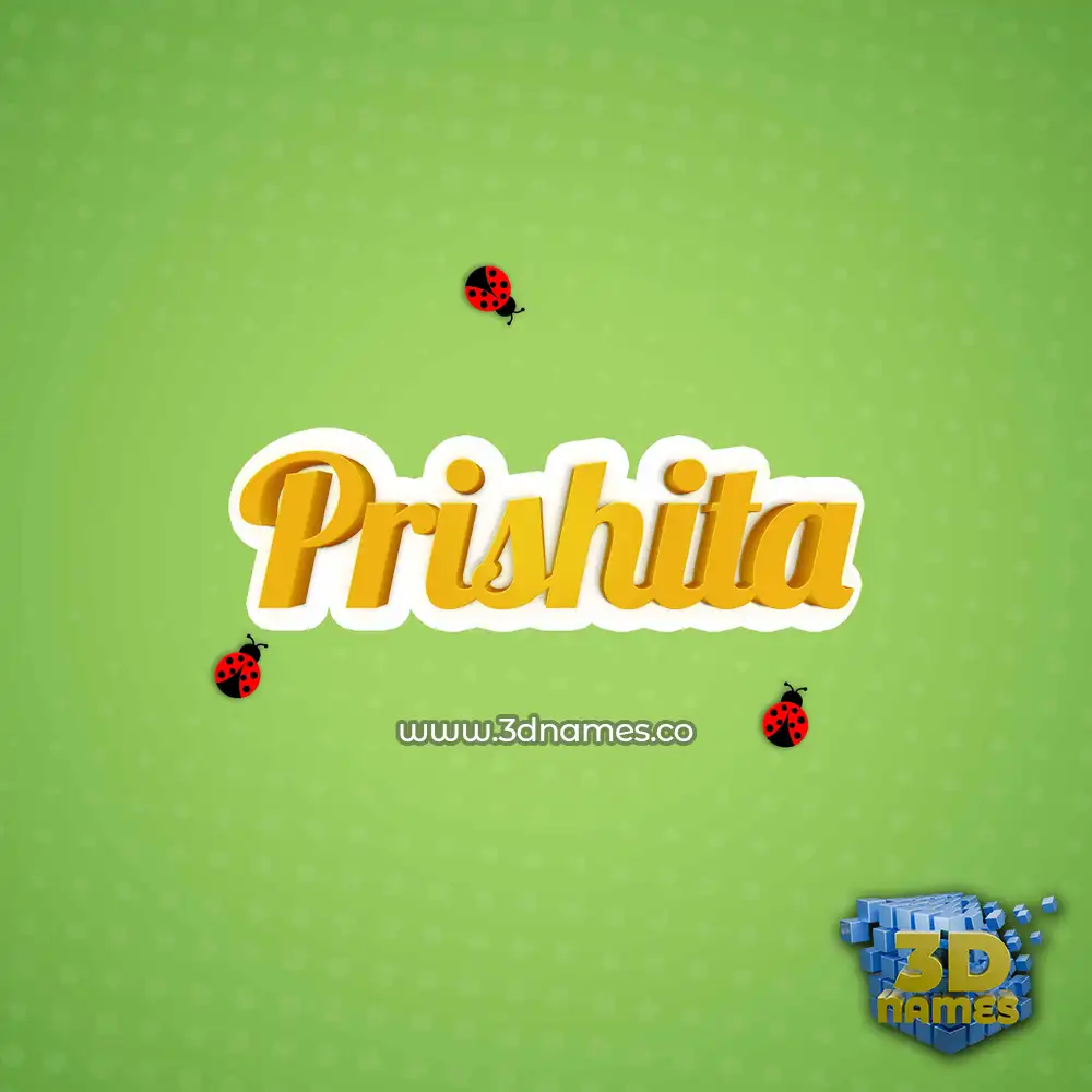 prishita in Ladybugs style - 3D name wallpaper