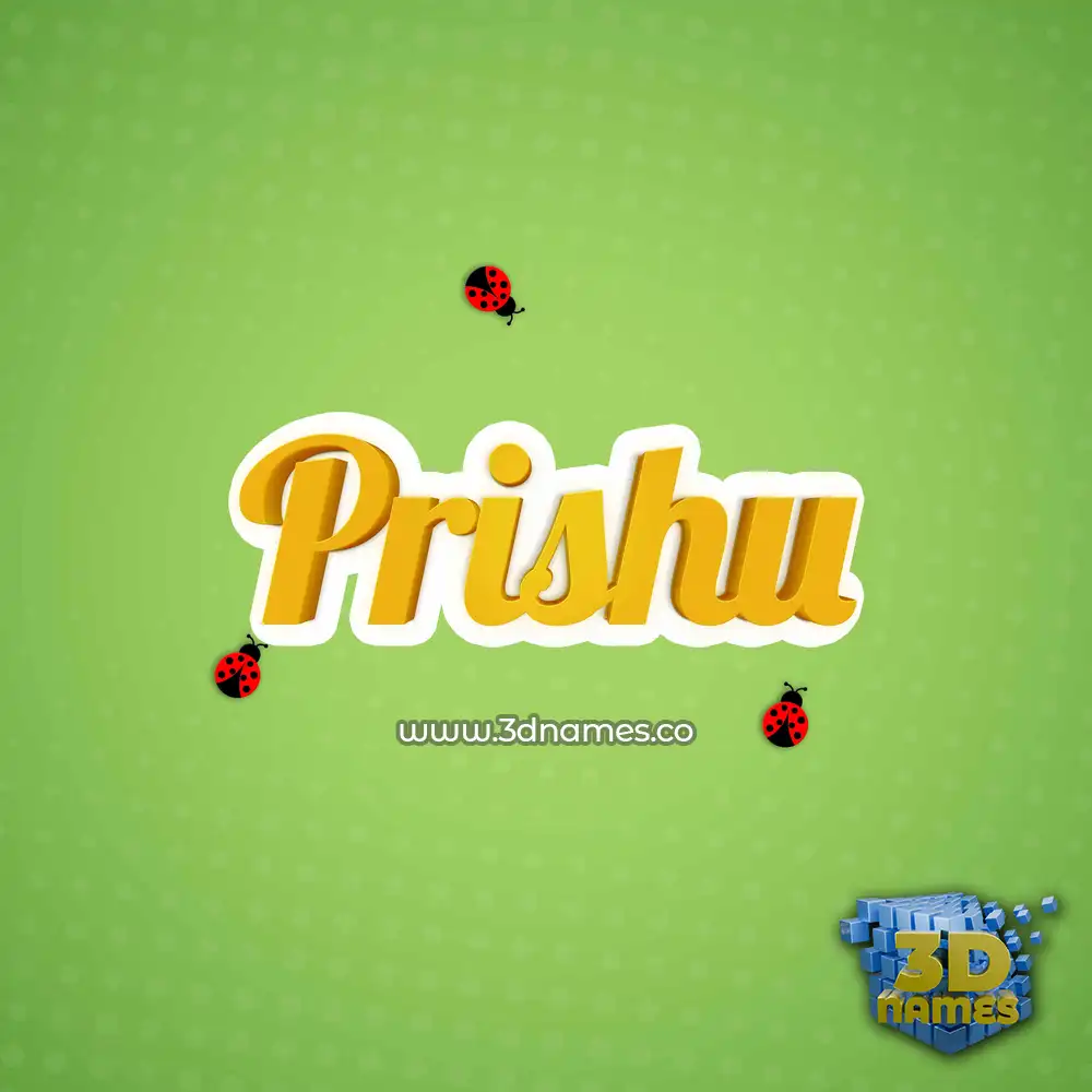 prishu in Ladybugs style - 3D name wallpaper
