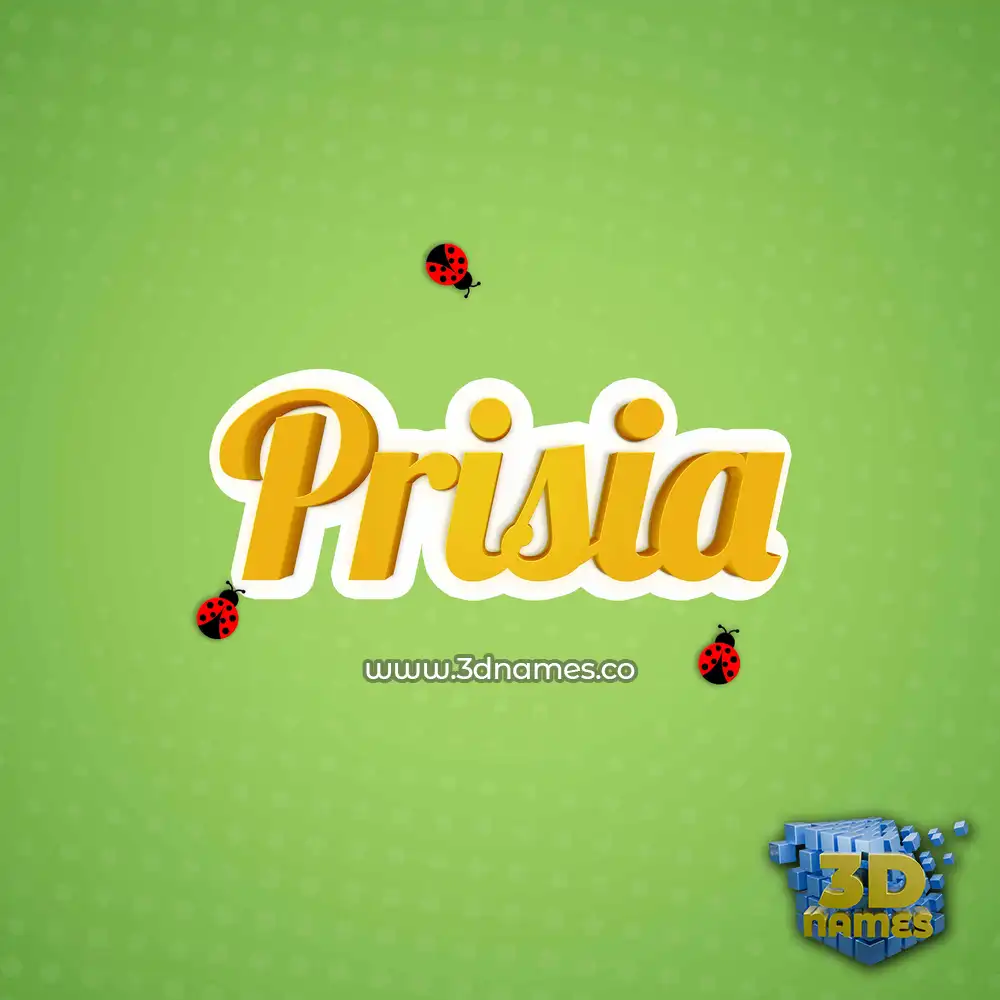 prisia in Ladybugs style - 3D name wallpaper