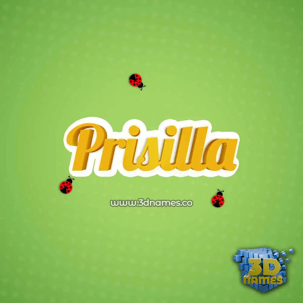 prisilla in Ladybugs style - 3D name wallpaper