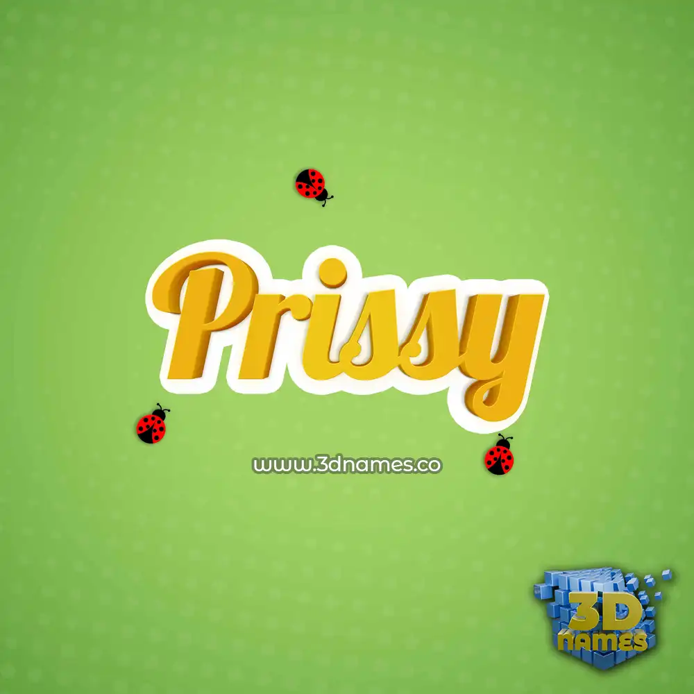 prissy in Ladybugs style - 3D name wallpaper
