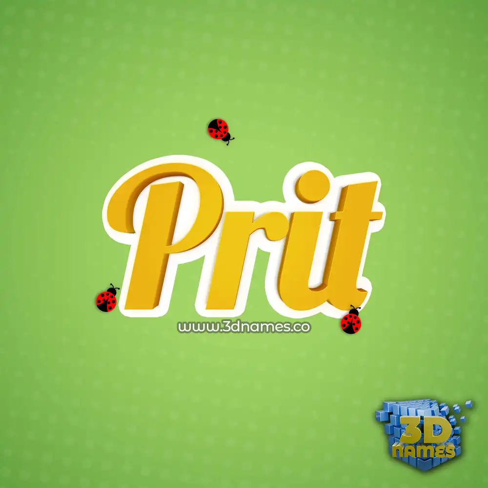 prit in Ladybugs style - 3D name wallpaper