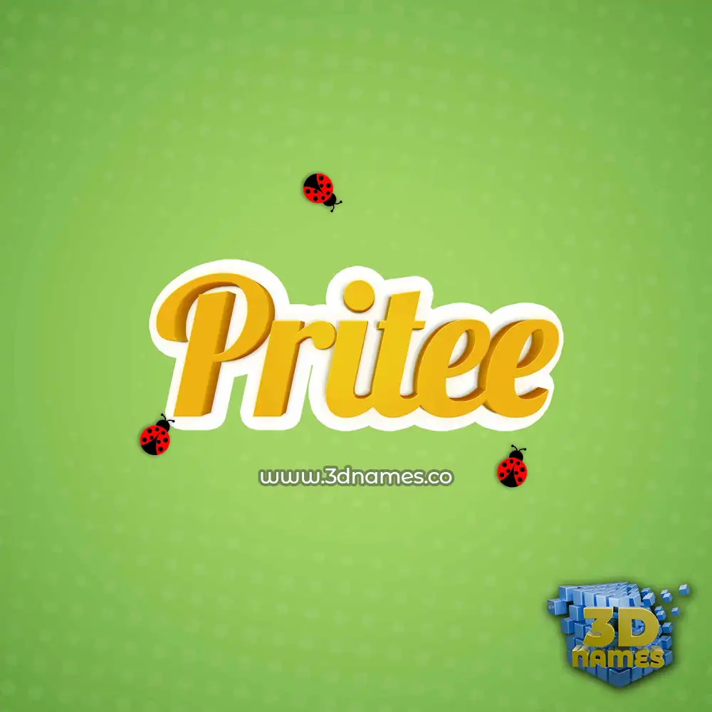 pritee in Ladybugs style - 3D name wallpaper