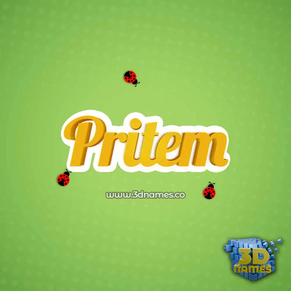 pritem in Ladybugs style - 3D name wallpaper