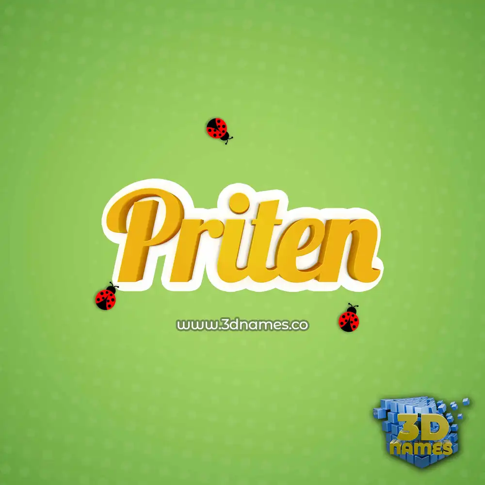 priten in Ladybugs style - 3D name wallpaper