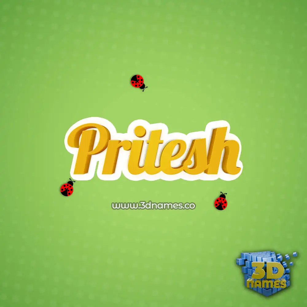 pritesh in Ladybugs style - 3D name wallpaper