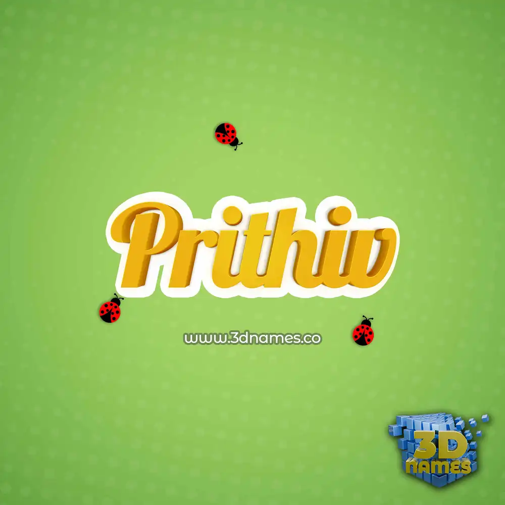 prithiv in Ladybugs style - 3D name wallpaper