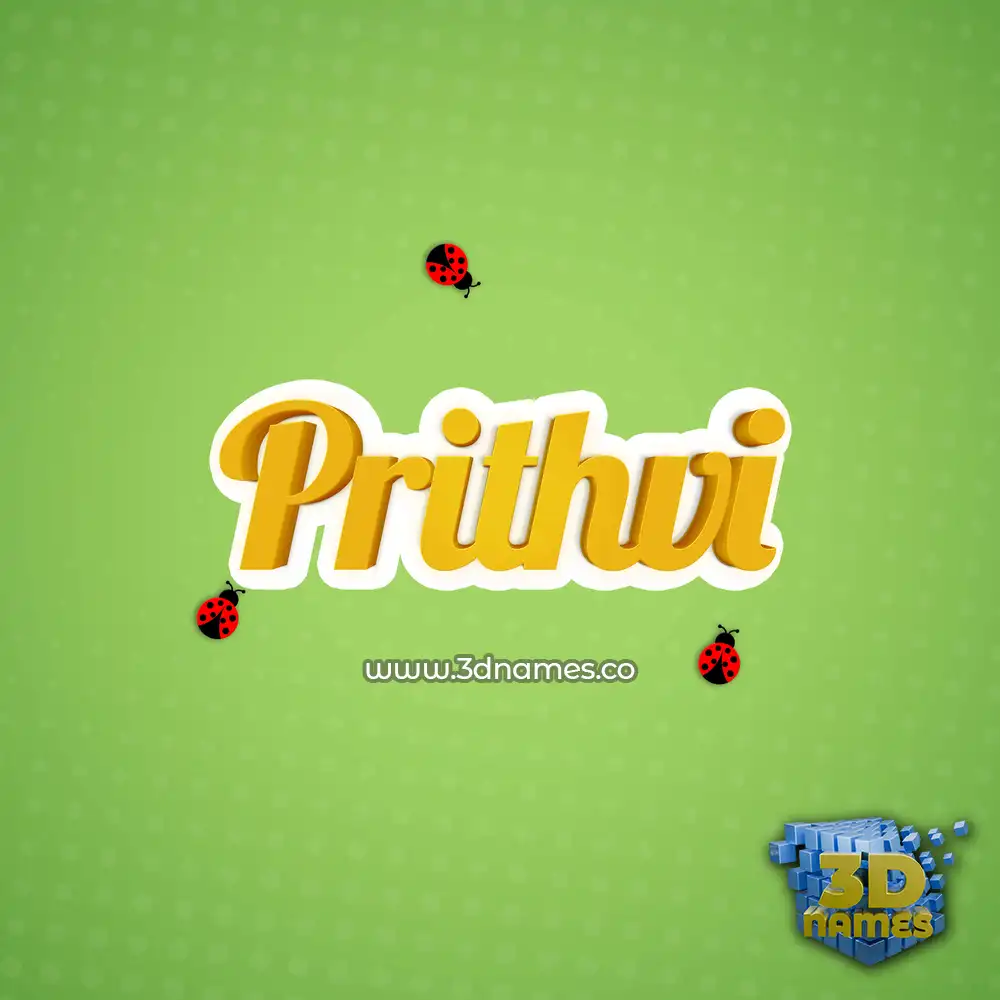 prithvi in Ladybugs style - 3D name wallpaper