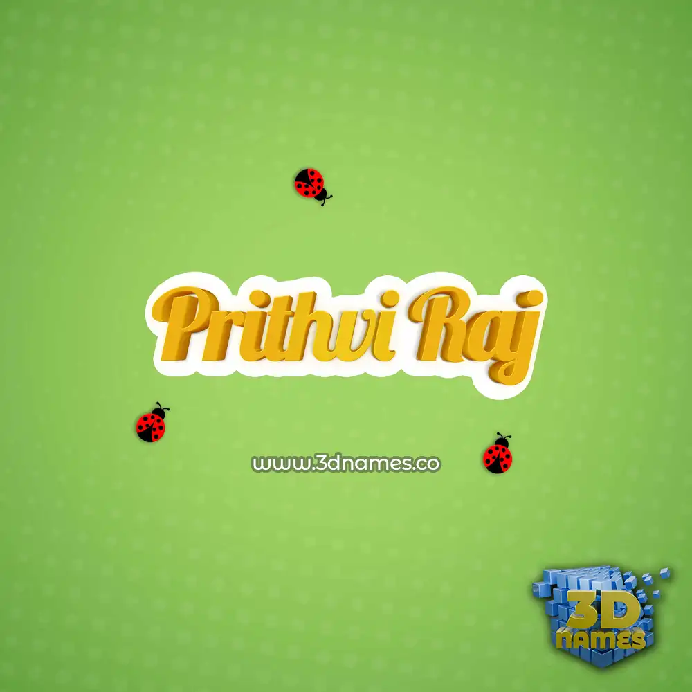 prithvi raj in Ladybugs style - 3D name wallpaper