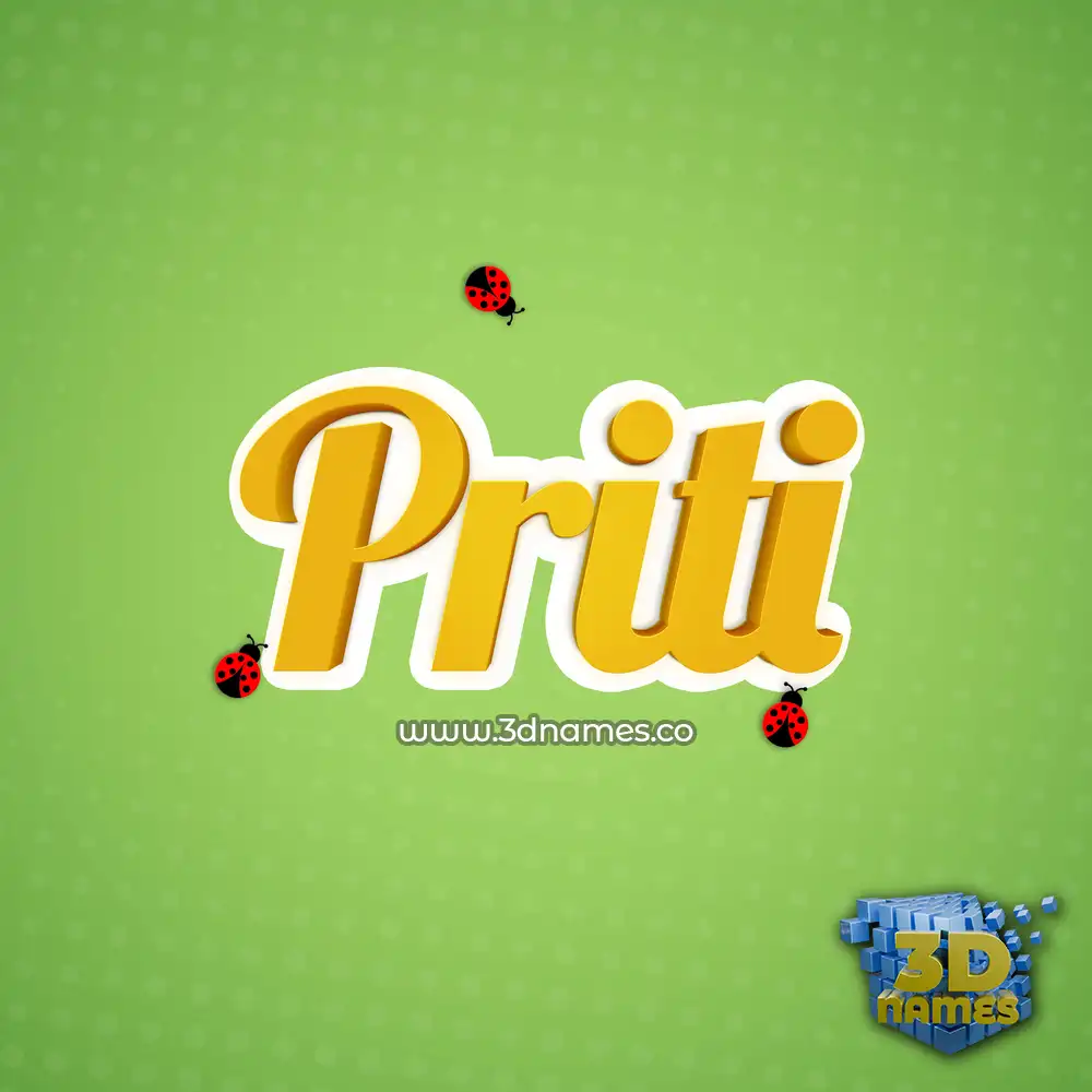 priti in Ladybugs style - 3D name wallpaper