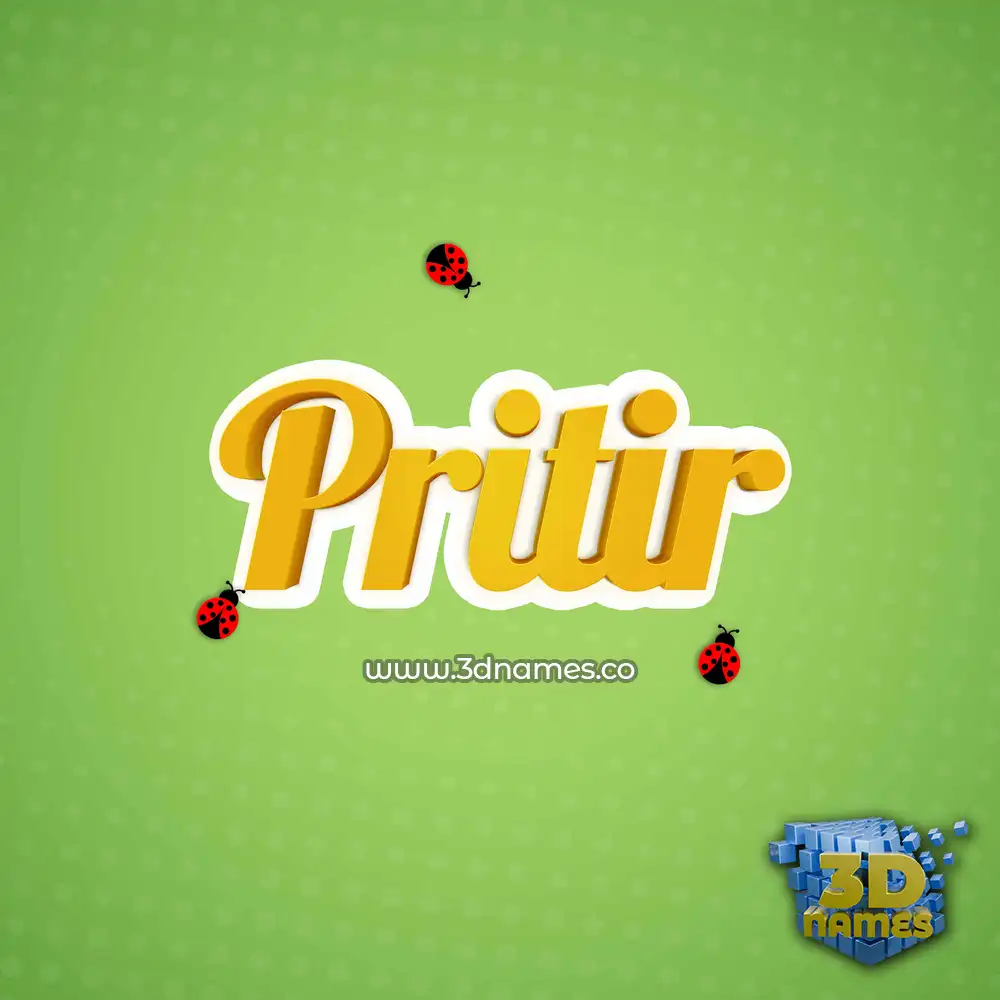 pritir in Ladybugs style - 3D name wallpaper
