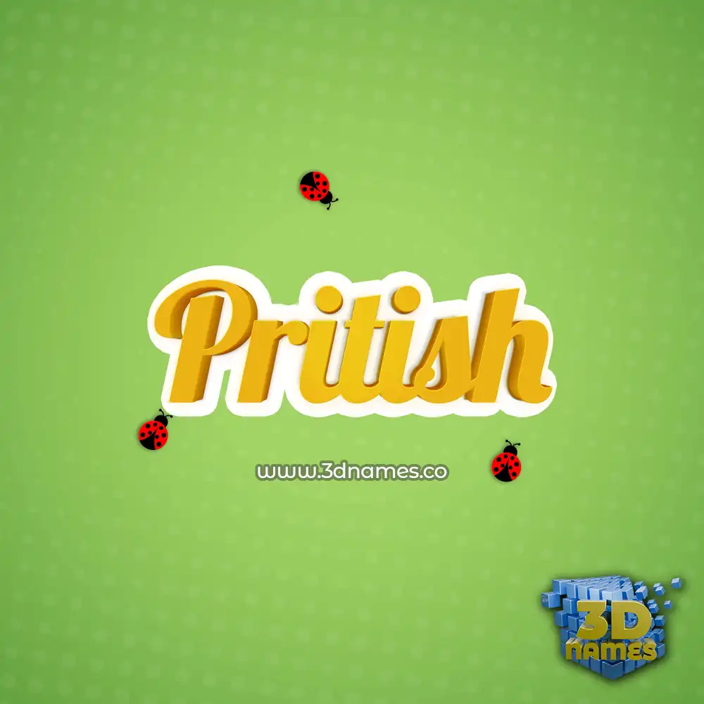 pritish in Ladybugs style - 3D name wallpaper