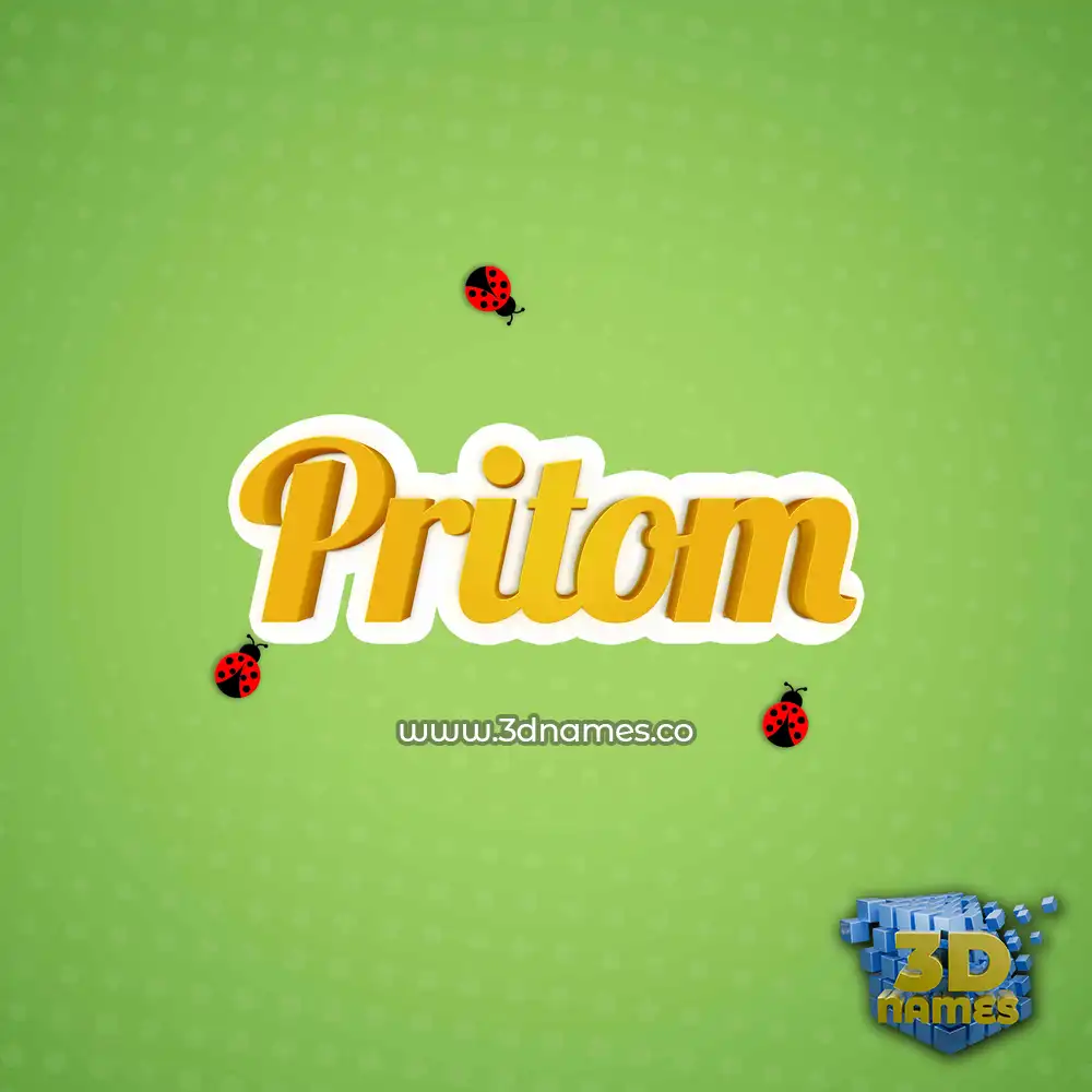 pritom in Ladybugs style - 3D name wallpaper