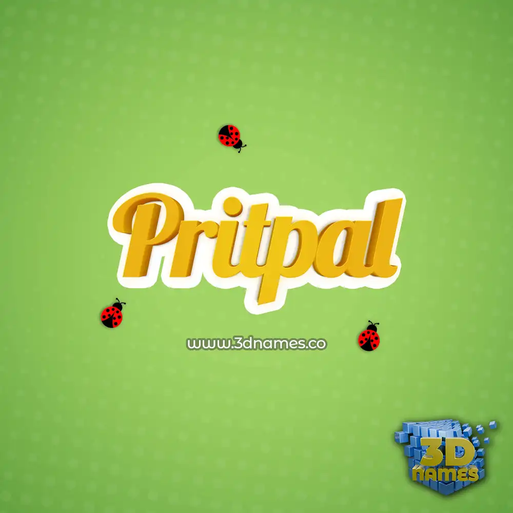 pritpal in Ladybugs style - 3D name wallpaper