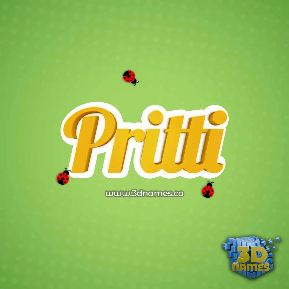 pritti in Ladybugs style - 3D name wallpaper