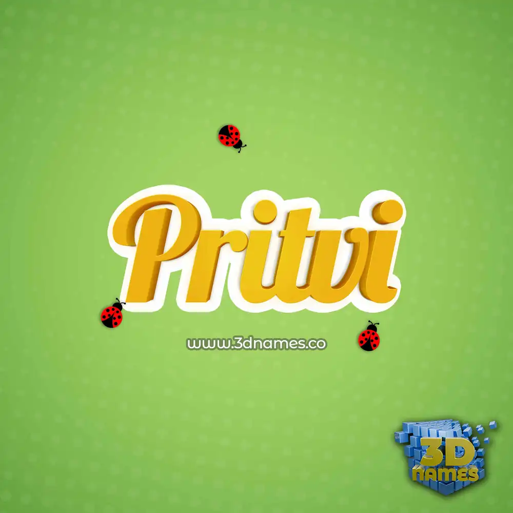 pritvi in Ladybugs style - 3D name wallpaper