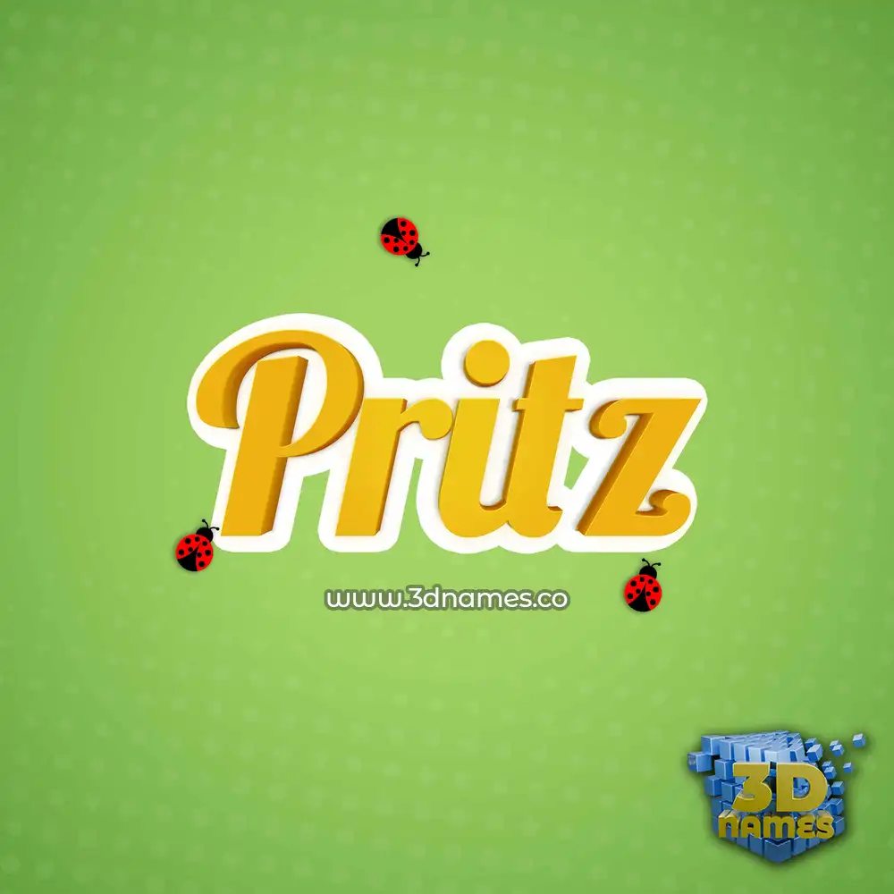 pritz in Ladybugs style - 3D name wallpaper