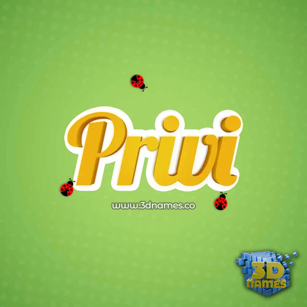 privi in Ladybugs style - 3D name wallpaper