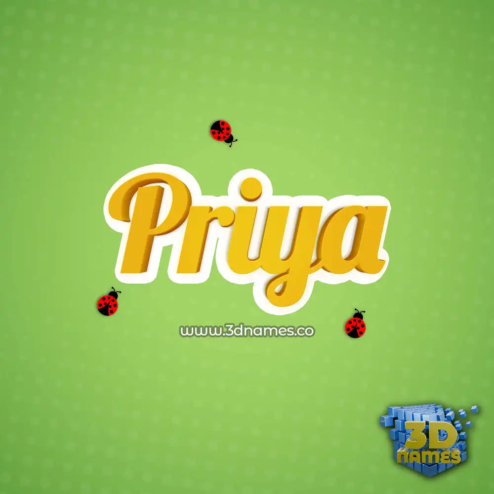 priya in Ladybugs style - 3D name wallpaper