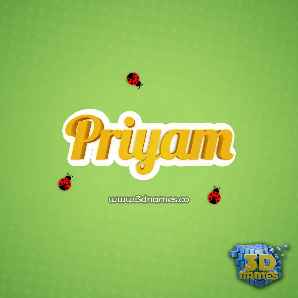 priyam in Ladybugs style - 3D name wallpaper