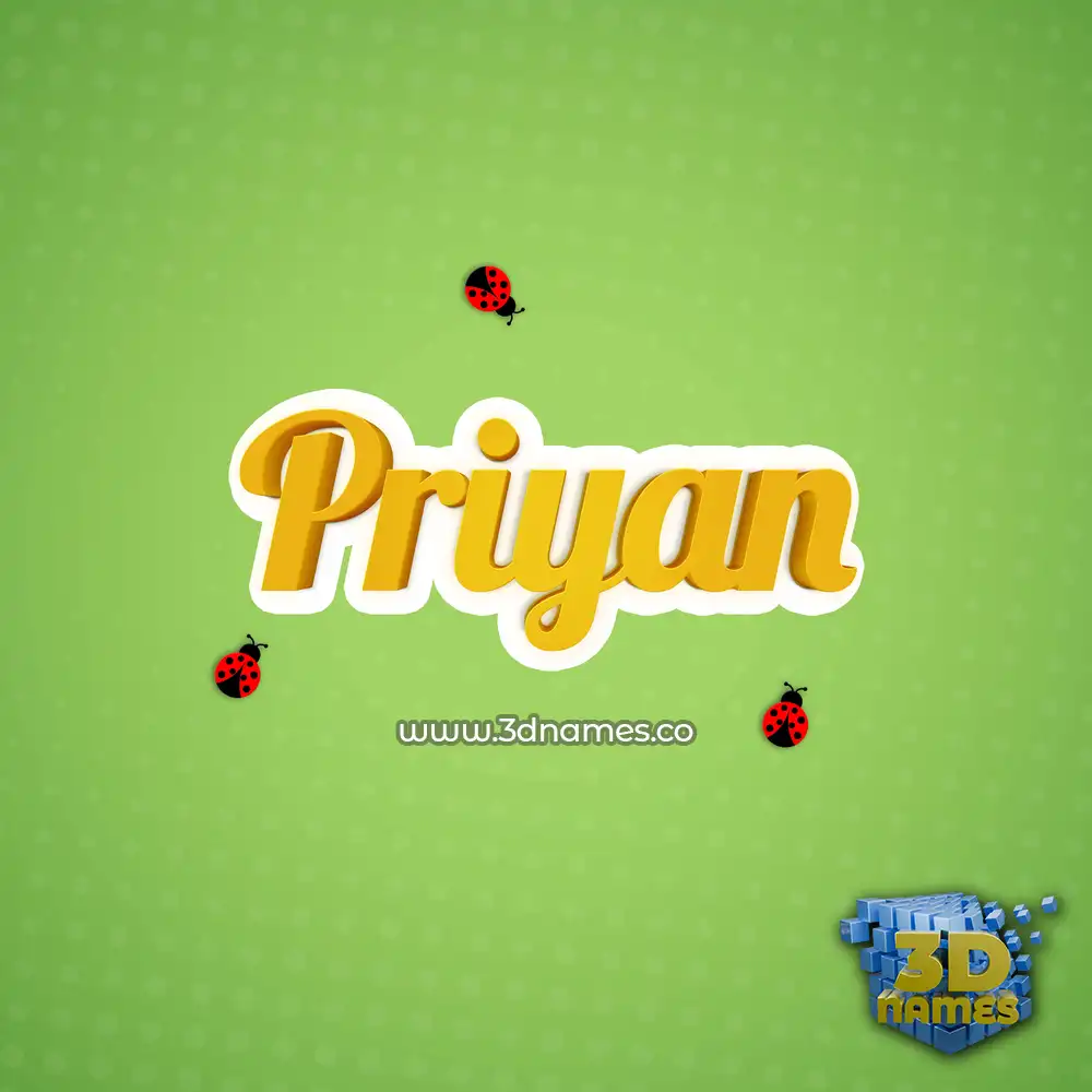 priyan in Ladybugs style - 3D name wallpaper