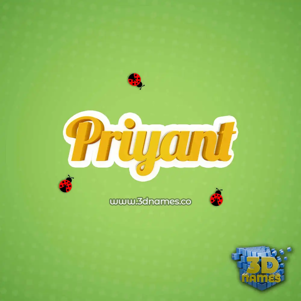 priyant in Ladybugs style - 3D name wallpaper