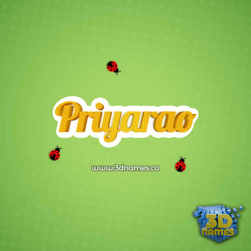 priyarao in Ladybugs style - 3D name wallpaper