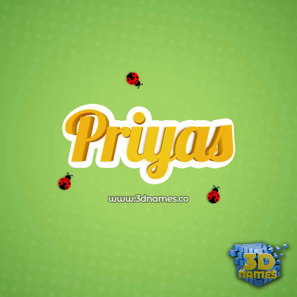 priyas in Ladybugs style - 3D name wallpaper