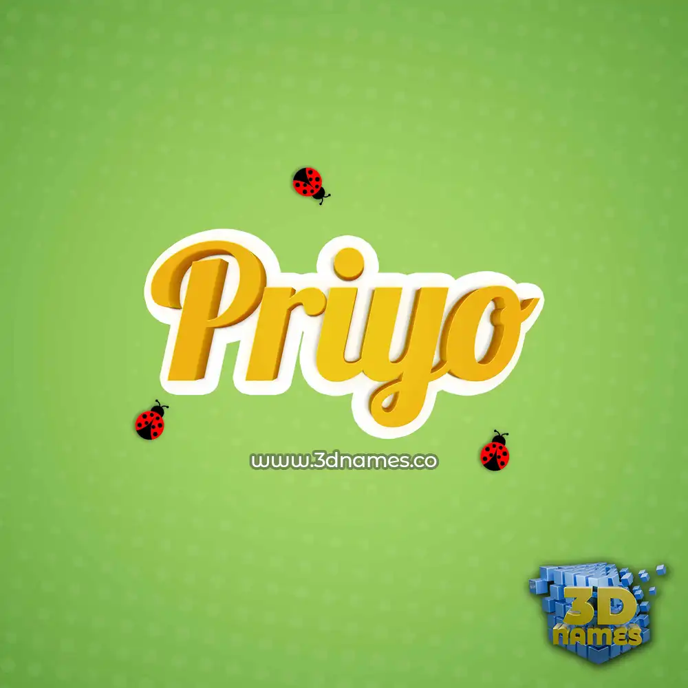 priyo in Ladybugs style - 3D name wallpaper