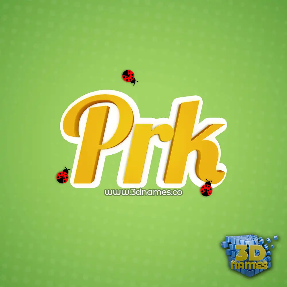 prk in Ladybugs style - 3D name wallpaper