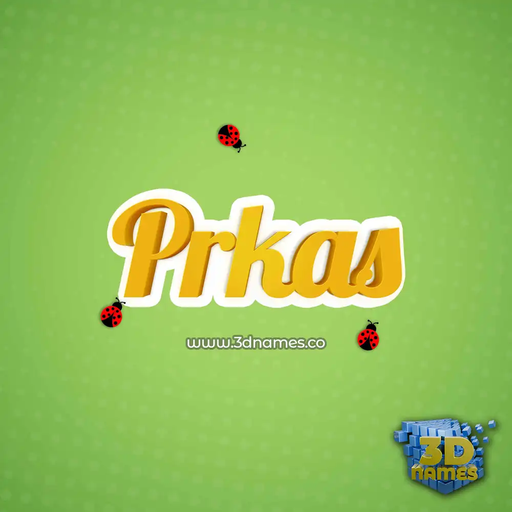 prkas in Ladybugs style - 3D name wallpaper