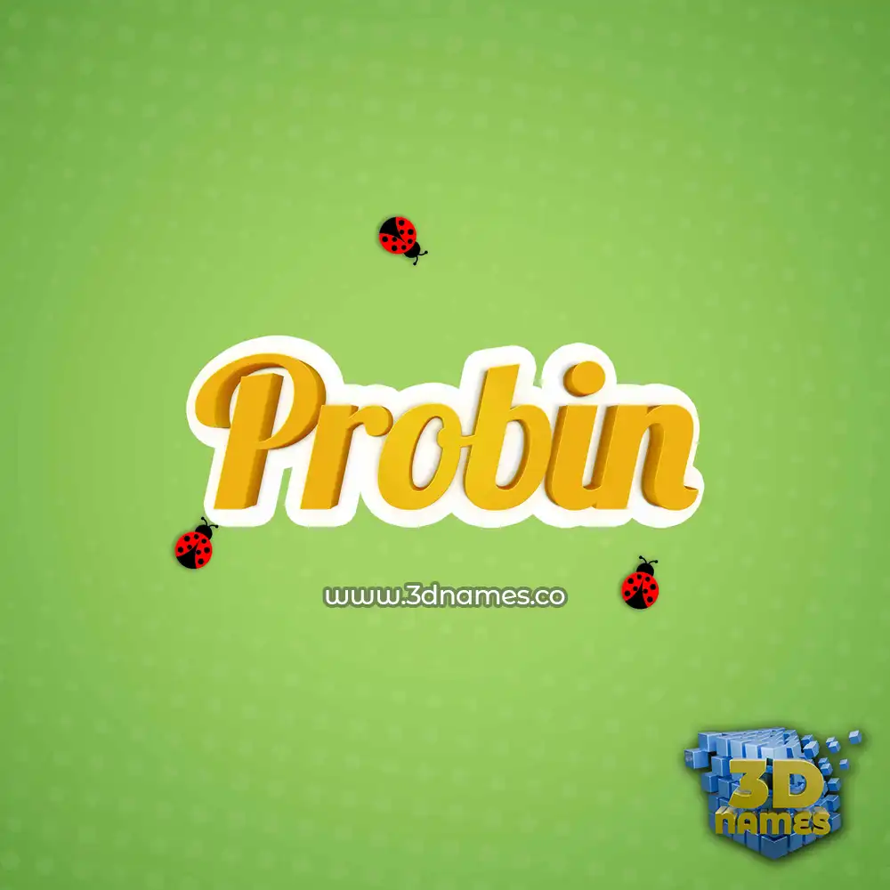 probin in Ladybugs style - 3D name wallpaper