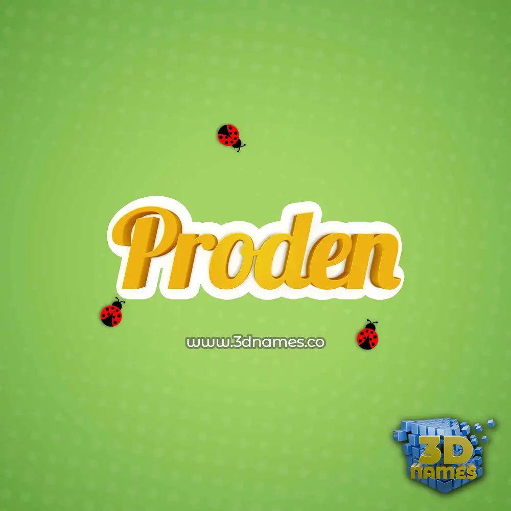 proden in Ladybugs style - 3D name wallpaper