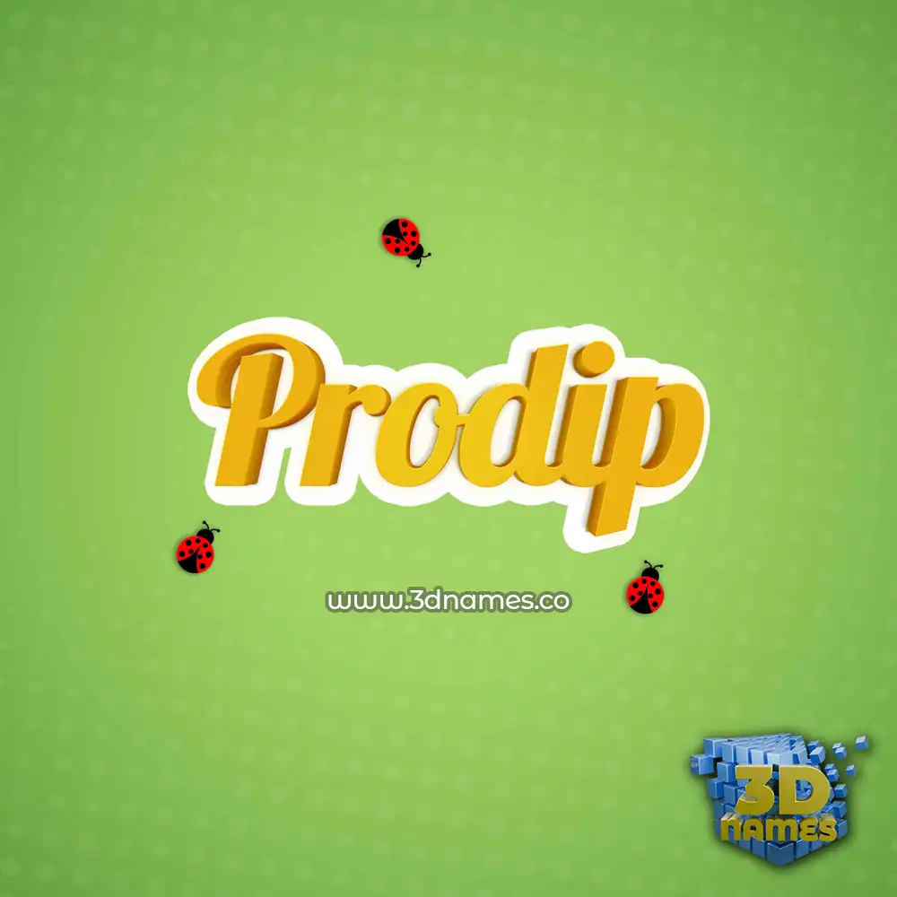 prodip in Ladybugs style - 3D name wallpaper
