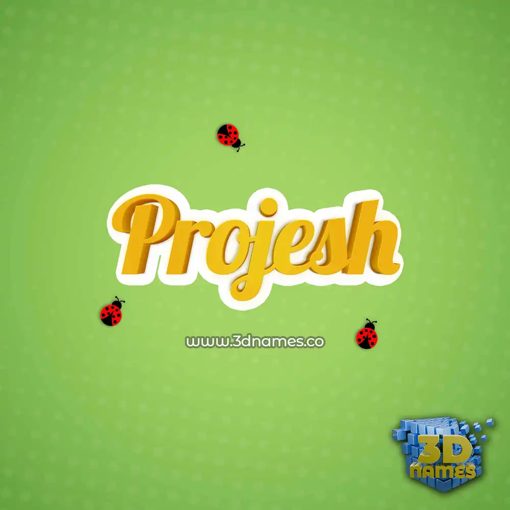 projesh in Ladybugs style - 3D name wallpaper