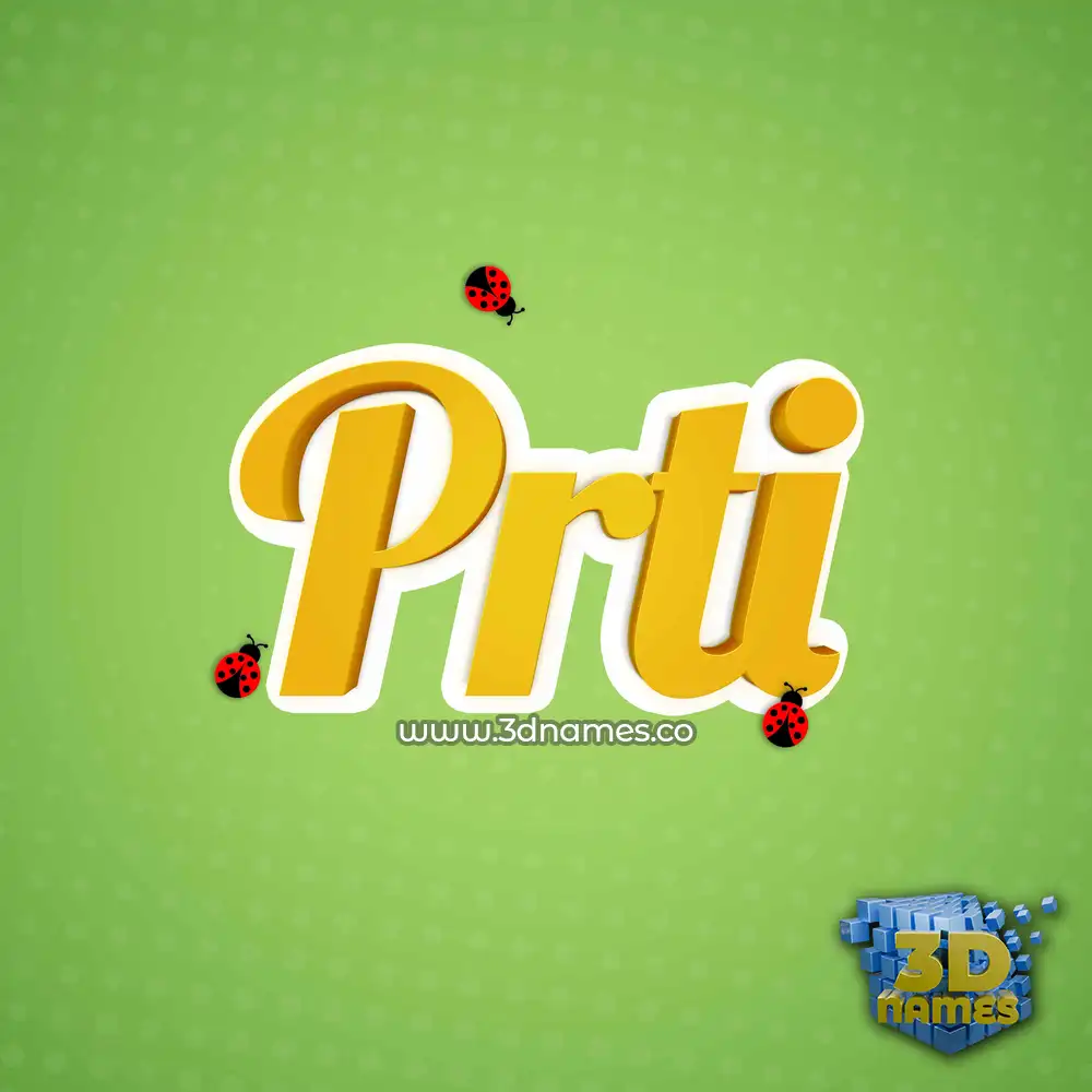 prti in Ladybugs style - 3D name wallpaper